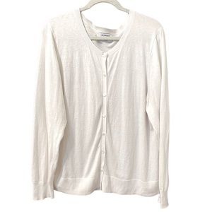 Old Navy White Crew Neck Cardigan | XXL